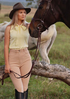 Stella Reithose mit Kniebesatz – Hellbraun